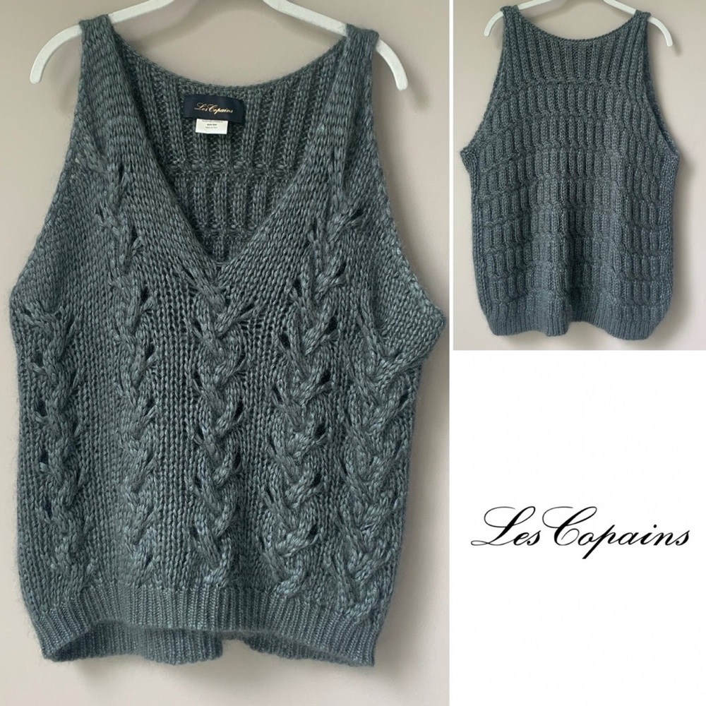 Les Copains silk mohair cashmere Sweater Vest medium Italy medium Jenni Kayne